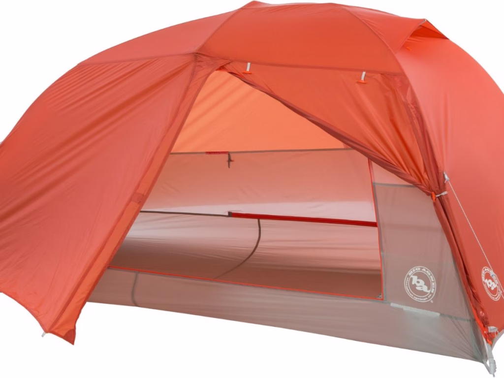 An orange Big Agnes Copper Spur HV UL2 Tent