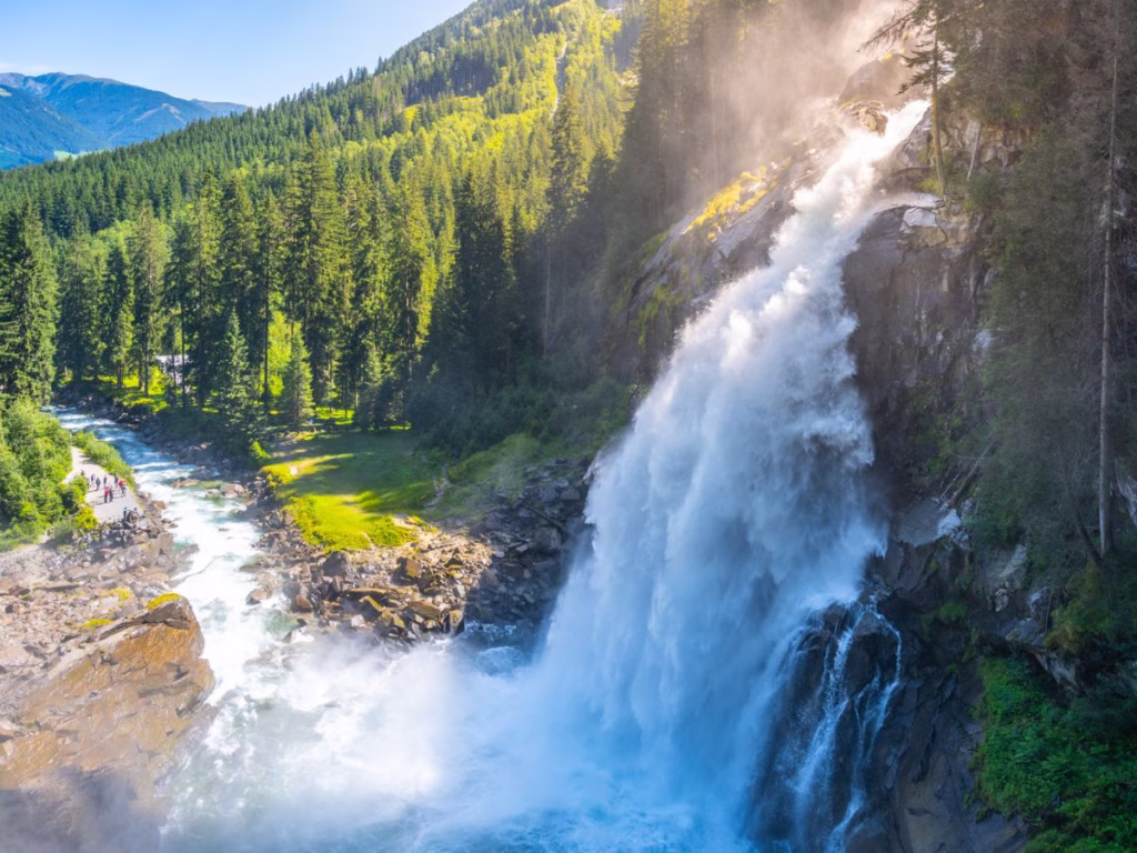 Krimml Waterfalls in High Tauern National Park