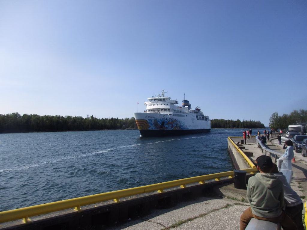 MS Chi-Cheemaun arriving at South Baymouth on Manitoulin Island