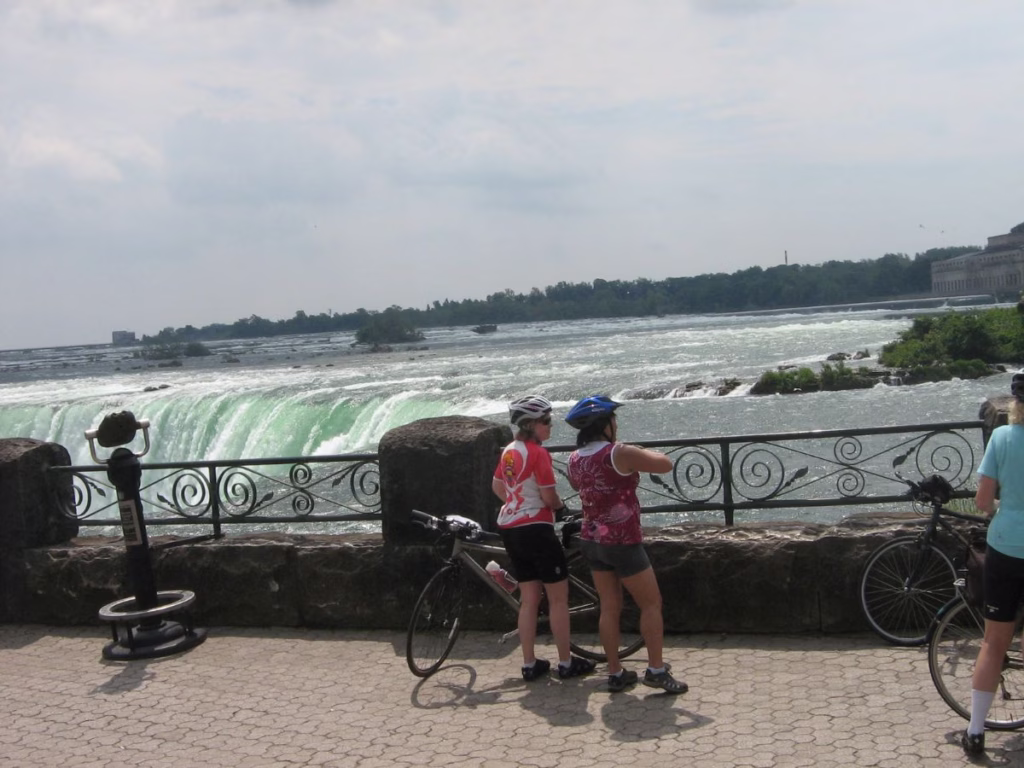 Cyclists viewing Niagara Falls