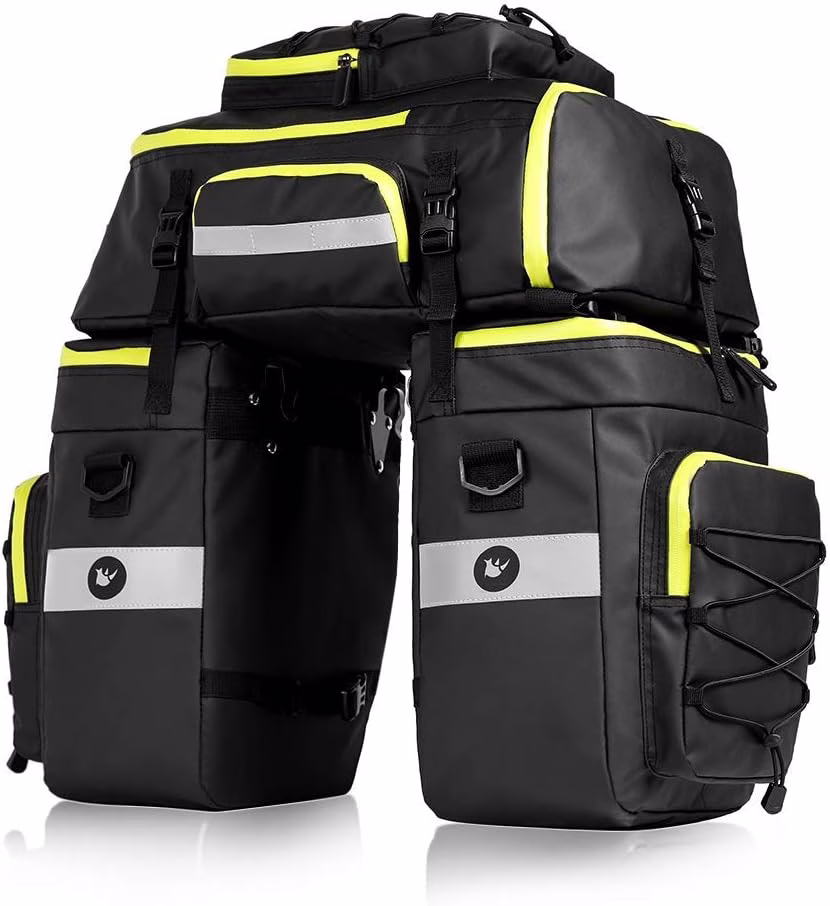 Black Rhinowalk 3-in-1 Bike Pannier Set