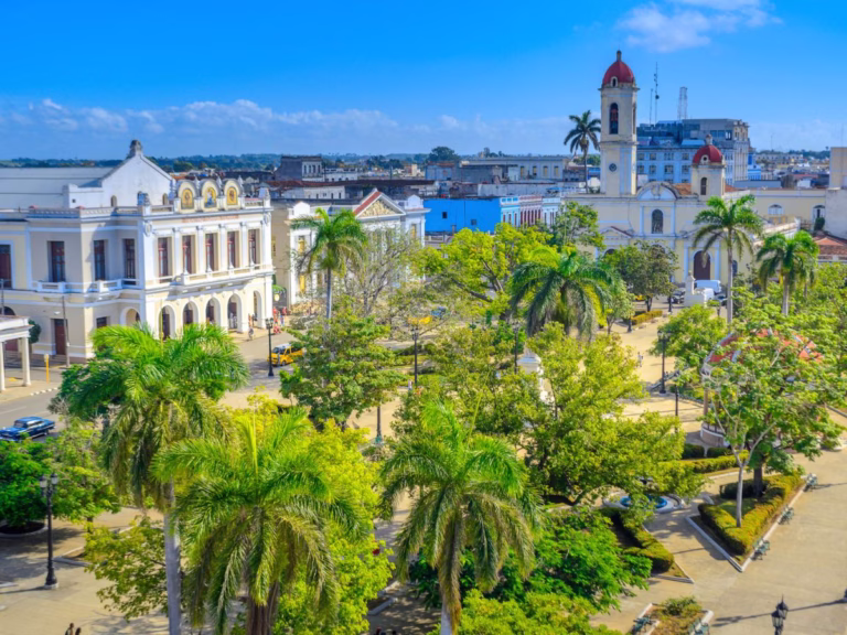View of square in Santiago, Cuba