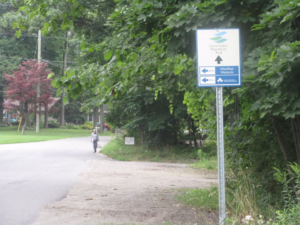 Waterfront Trail sign approaching Port Colborne