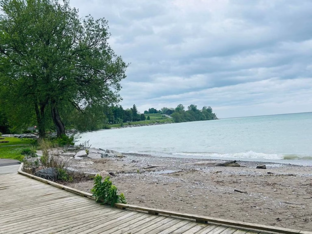 Waterfront Trail along the shores of Lake Ontario near Newcastle